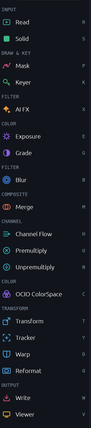 BATIQ Node Palette Sidebar